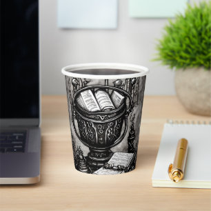 シルブリスティームパンクカルドロンスペルブックスとポーション 紙コップ