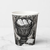 シルブリスティームパンクカルドロンスペルブックスとポーション 紙コップ (裏面)