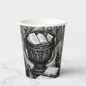 シルブリスティームパンクカルドロンスペルブックスとポーション 紙コップ (正面)