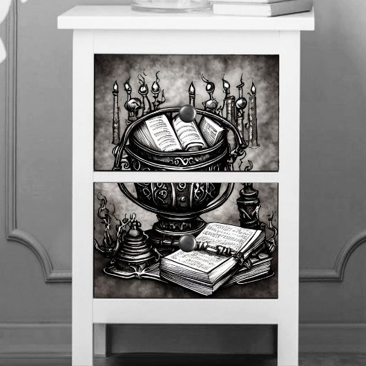 シルブリスティームパンクカルドロンスペルブックスとポーション 薄葉紙