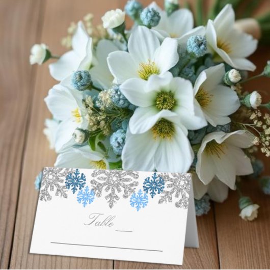 シルブルースノーフレーク 冬の結婚式 プレイスカード