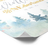 シルブ&金ゴールドウィンターオンダーランドバイデーウェルカムサイン ポスター (角)