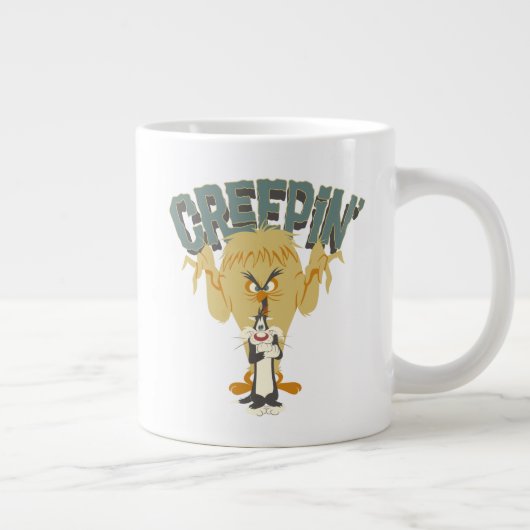 シルベスターの後ろのピンティな鳥のモンスター™「クレピン」™ ジャンボコーヒーマグカップ (右)