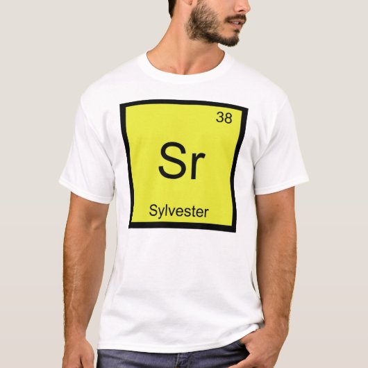 シルベスター 名前 化学元素 周期表 Tシャツ (正面)