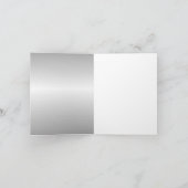 シルベリーホワイト花嫁&新郎シルエットノートカード カード (内部)