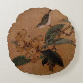 シルベレエの鳥とキツネ ラウンドクッション (正面)