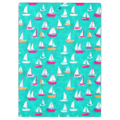 シルボットピンク&アクアパターン クリップボード (裏面)