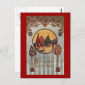 シルボーツヴィネットヴィンテージ誕生日 ポストカード (正面/裏面)