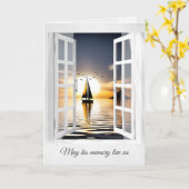 シルボートサンセットインウィンドウ悔やみや弔慰 カード (黄色い花)