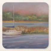 シルボートサンセット平和湿地セーレン スクエアペーパーコースター (正面)