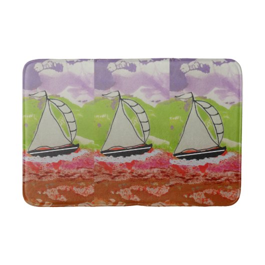 シルボートジストライプのブ バスマット (正面)