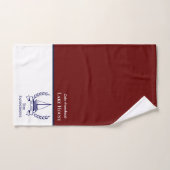 シルボートネイビー航海のブルーモノグラムレイクハウス バスタオルセット (ハンドタオル)