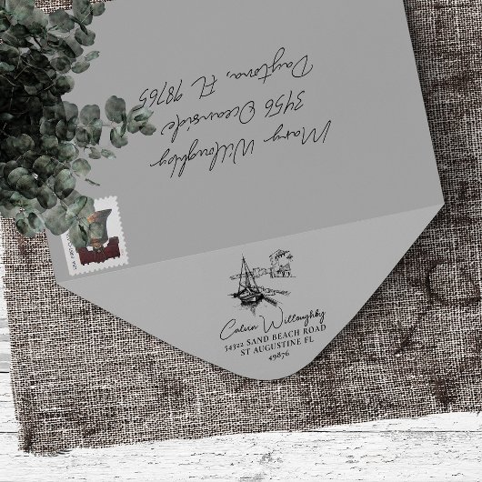 シルボートハーバーファミリーネーム差出人住所 ラバースタンプ