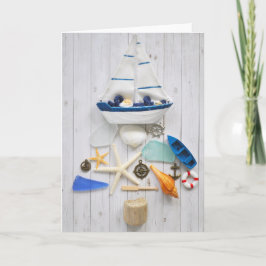 シルボート航海のクリスマスツリーホリデイ カード