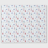 シルボ航海のートいかりシーガルライトハウス海 ラッピングペーパー (フラット)