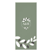 シルライズドオリーブの枝地中海の緑のメニューカード ラックカード (裏面)