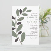 シルライズドオリーブ地中海のブランチ結婚スタイル 招待状 (スタンド正面)