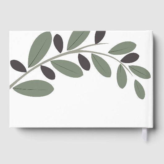 シルライズドオリーブ地中海のブランチ結婚チャーム ゲストブック (裏面)