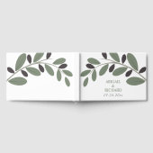 シルライズドオリーブ地中海のブランチ結婚チャーム ゲストブック (全面)