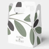 シルライズドオリーブ地中海のブランチ結婚チャーム フェイバーボックス (オープン)