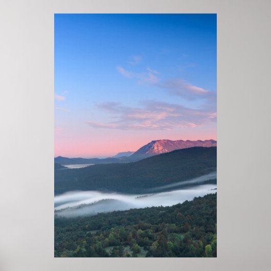 シレンタバーからナノスの美しい日の出の眺め ポスター (正面)