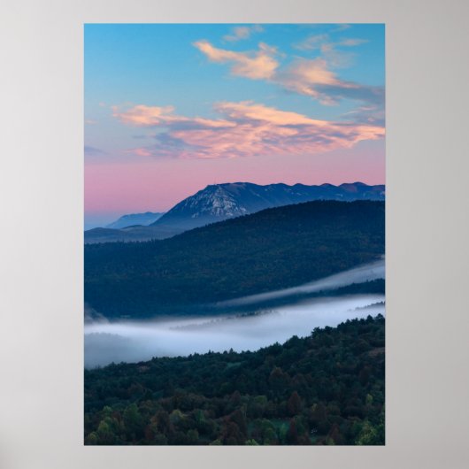 シレンタバーからナノスの美しい日の出の眺め ポスター (正面)