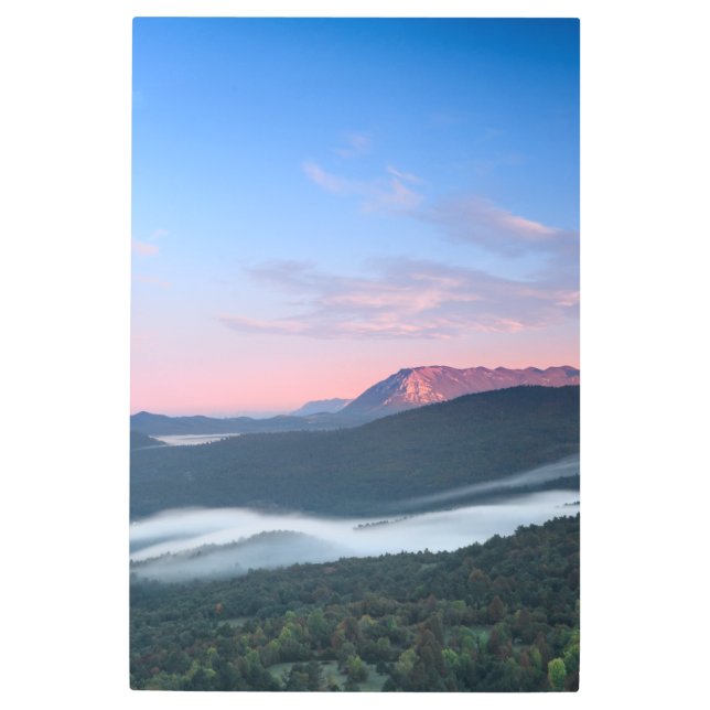 シレンタバーからナノスの美しい日の出の眺め メタルプリント (正面)