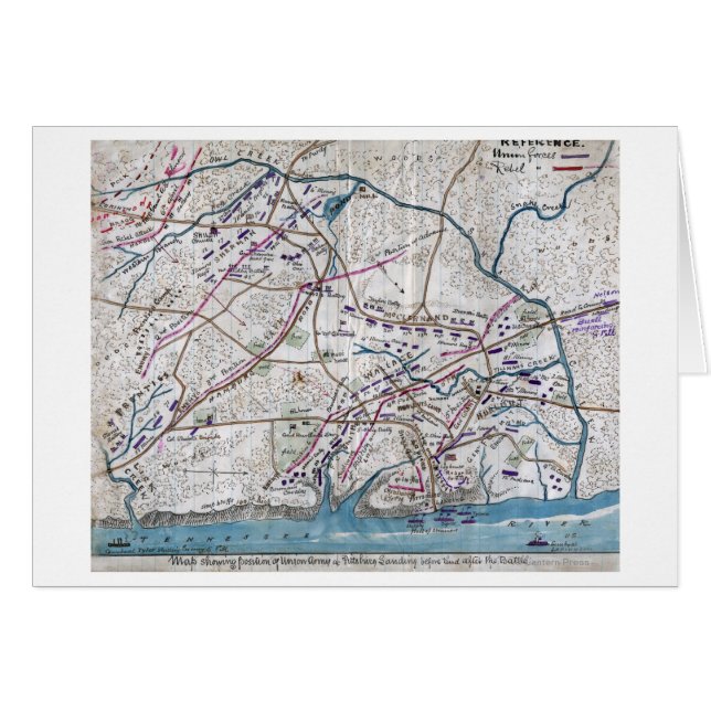 シロの戦い – 南北戦争パノラママップ (正面横)