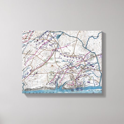 シロの戦い – 南北戦争パノラママップ3 キャンバスプリント (正面)