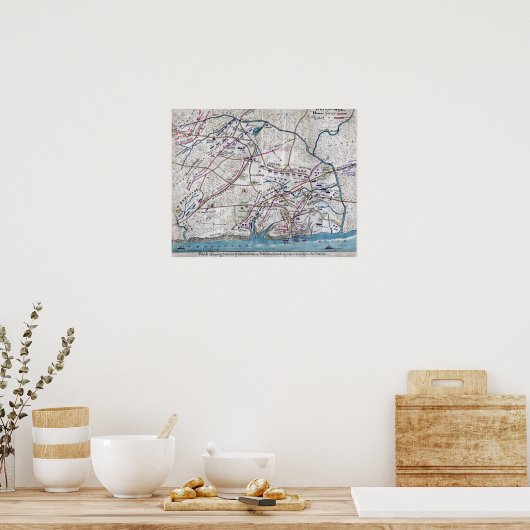 シロの戦い – 南北戦争パノラママップ3 ポスター (キッチン)