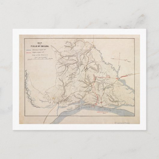 シロの戦い – 南北戦争パノラママップ4 ポストカード (正面)