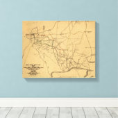 シロの戦い – 南北戦争パノラママップ5 キャンバスプリント (インサイチュ (ウッドフロア))