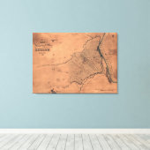 シロの戦い – 南北戦争パノラママップ キャンバスプリント (インサイチュ (ウッドフロア))