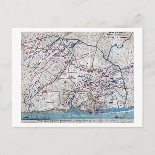 シロの戦い – 南北戦争パノラママップ ポストカード (正面)