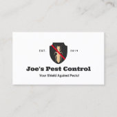 シロアリ害虫駆除シールドロゴ 名刺 (正面)