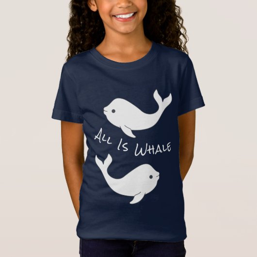 シロイルカのクジラのしゃれのTシャツ(子供) Tシャツ (正面)