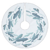 シロイルカのクジラのクリスマスツリーのスカートのクジラの木のスカート ブラッシュドポリエステルツリースカート (正面)