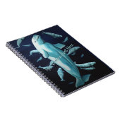 シロイルカのクジラのノートのパーソナライズなクジラジャーナル ノートブック (右側)