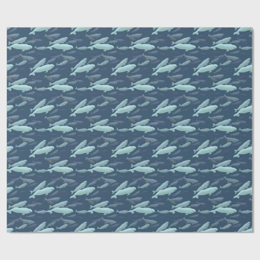 シロイルカのクジラの包装紙のクジラのクリスマスの紙 ラッピングペーパー (フラット)