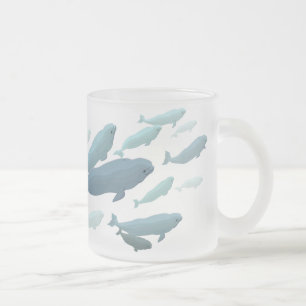 シロイルカのクジラの芸術のマグのシロイルカのガラスビールのジョッキのコップ フロストグラスマグカップ