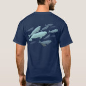 シロイルカのクジラのTシャツのユニセックスなクジラの芸術のワイシャツ Tシャツ (裏面)