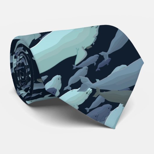 シロイルカのクジラは青いシロイルカのクジラのネクタイを結びます ネクタイ (ロール)