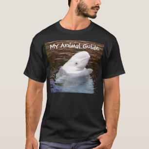 シロイルカのクジラ動物ガイドのワイシャツ Tシャツ