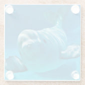 シロイルカのクジラ ガラスコースター (裏面)