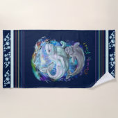 シロイルカのクジラ ビーチタオル (正面)