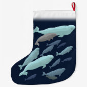シロイルカのクリスマスのストッキングはシロイルカのクジラを個人化します ラージクリスマスストッキング (裏面)