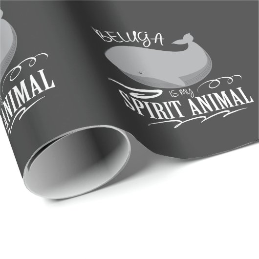 シロイルカは私の精神の動物の甘いシロイルカのクジラのギフトです ラッピングペーパー (ロールコーナー)