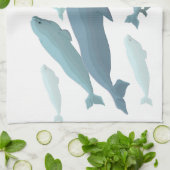 シロイルカタオルのシロイルカのクジラの皿タオルのクジラのギフト キッチンタオル (折り畳み)