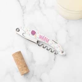 シロウンスクリームモノグラムカラフルを振りかける ソムリエナイフ