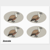 シロエリハゲワシ 楕円形シール (シート)